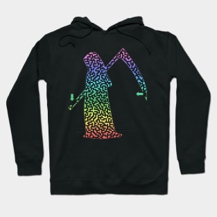 Grim Reaper Colorful Rainbow Maze & Labyrinth Hoodie